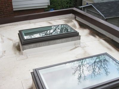The flat roof with TPO membrane. Installed two years earlier.